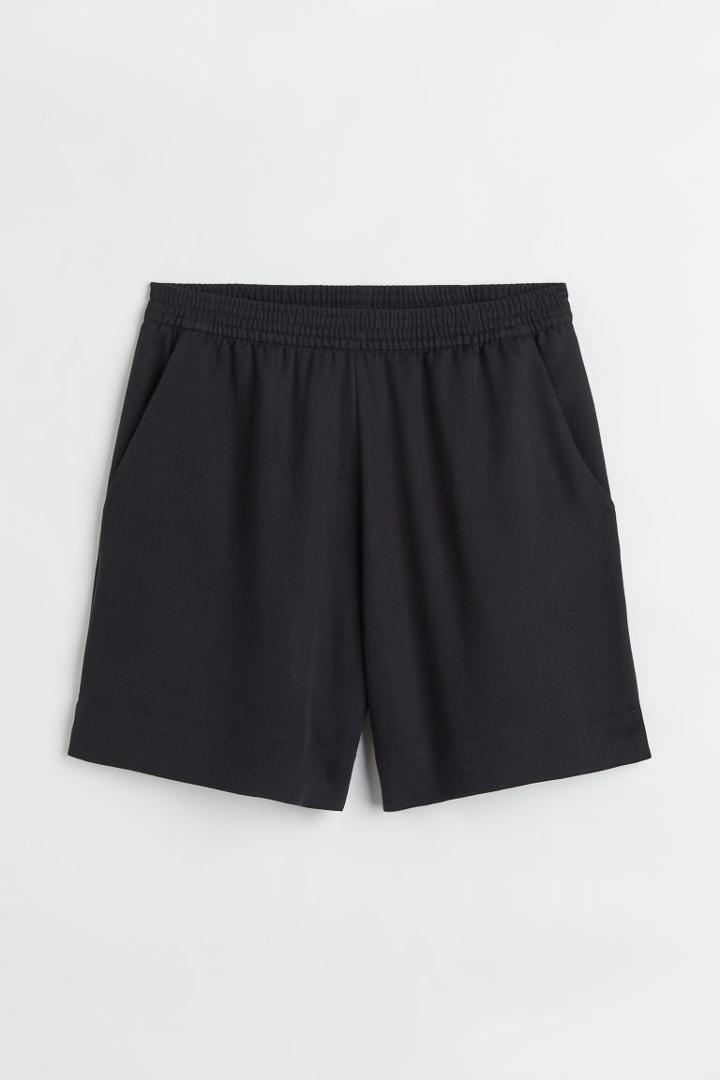 H & M - Lyocell-blend Bermuda Shorts - Black