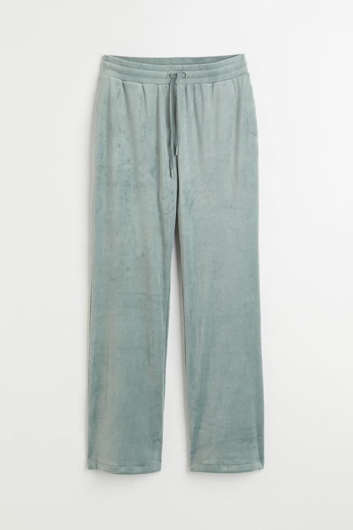 H & M - Velour Pants - Green