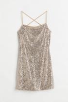 H & M - Sequined Bodycon Dress - Gray