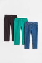 H & M - 3-pack Cotton Twill Pants - Green