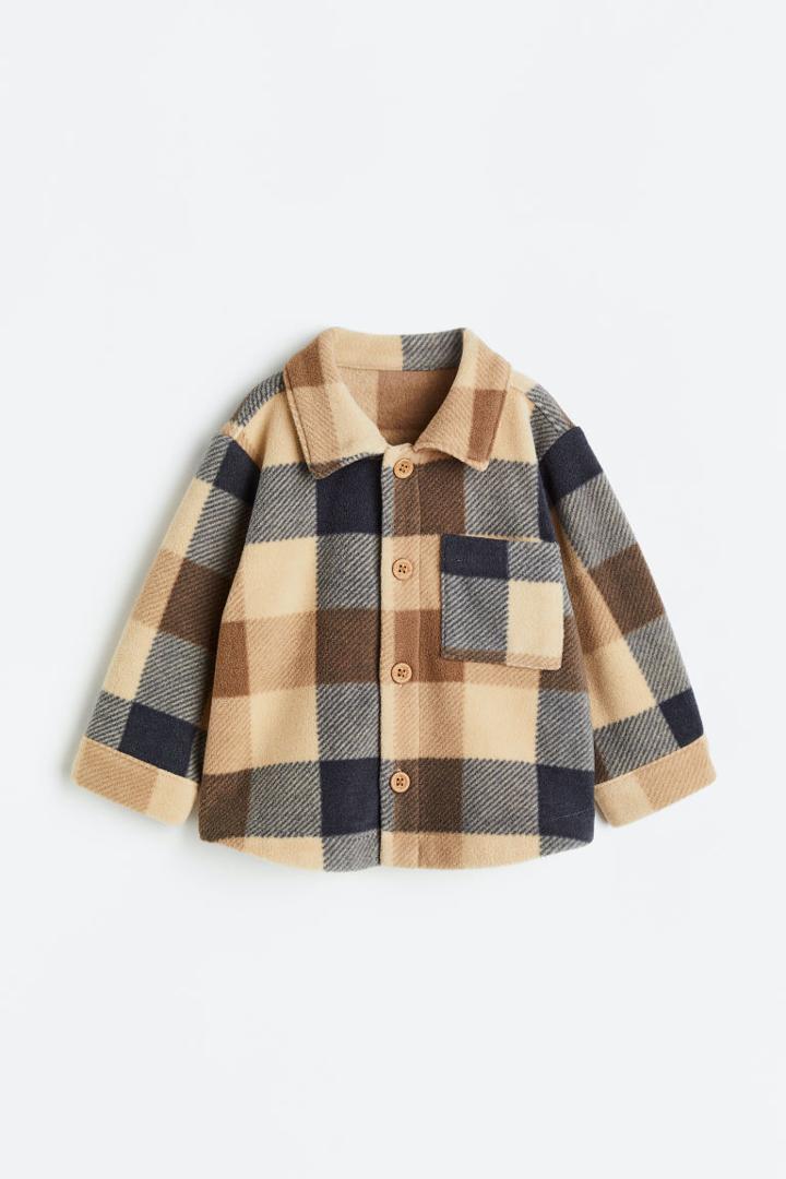 H & M - Fleece Shacket - Beige