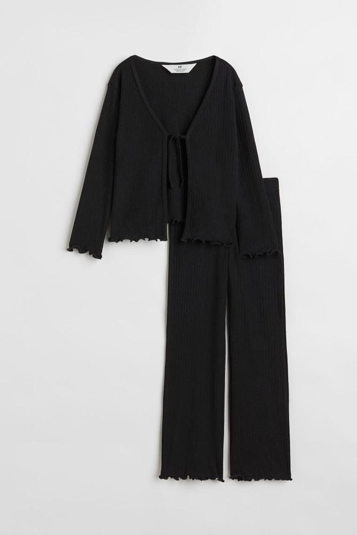 H & M - 2-piece Jersey Set - Black