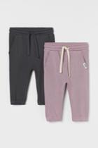 H & M - 2-pack Cotton Joggers - Purple