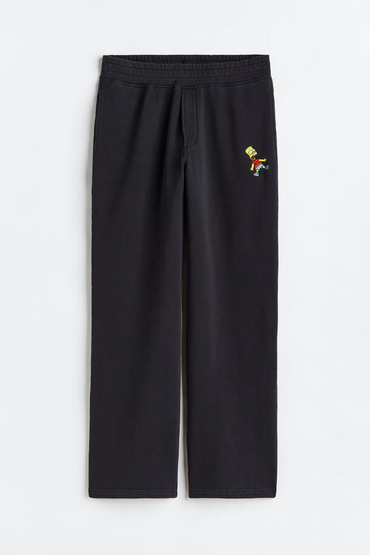 H & M - Loose Fit Cotton Sweatpants - Black
