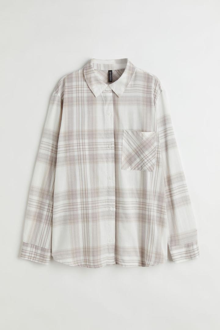 H & M - Plaid Shirt - White