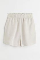 H & M - Linen-blend Pull-on Shorts - Beige