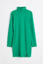 H & M - Turtleneck Bodycon Dress - Green
