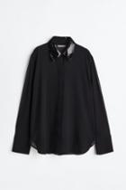 H & M - Sequin-collared Shirt - Black
