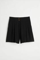 H & M - Wide-leg Shorts - Black