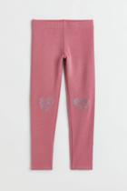 H & M - Leggings With Brushed Inside - Pink