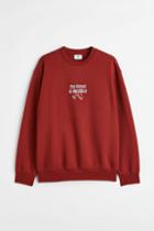 H & M - Relaxed Fit Sweatshirt - Red