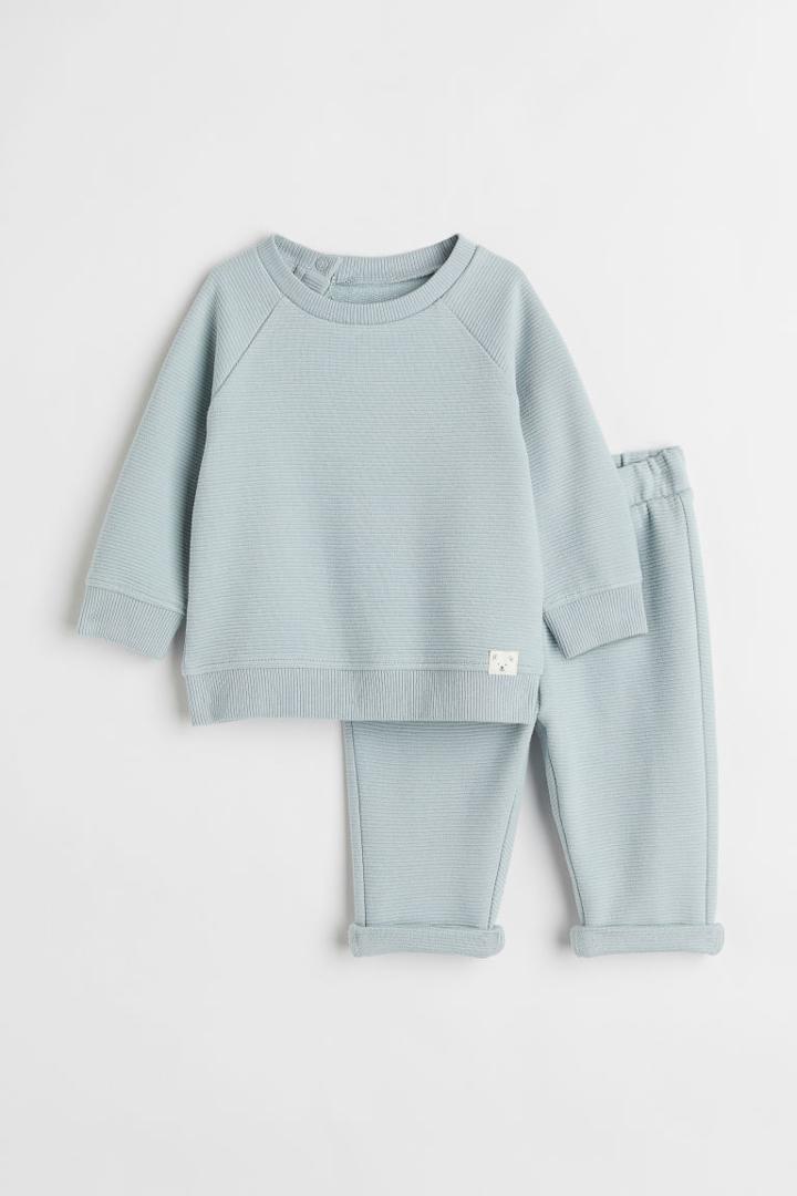 H & M - 2-piece Sweatshirt Set - Turquoise