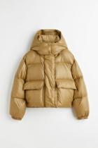 H & M - Hooded Down Jacket - Yellow