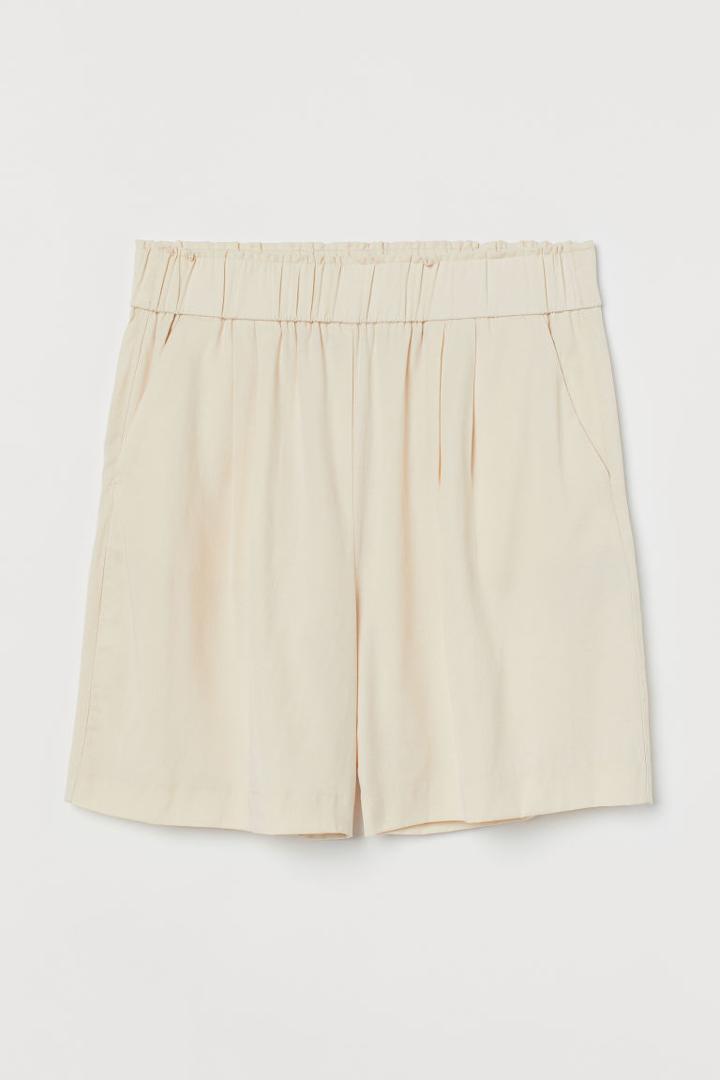 H & M - Lyocell-blend Shorts - Beige