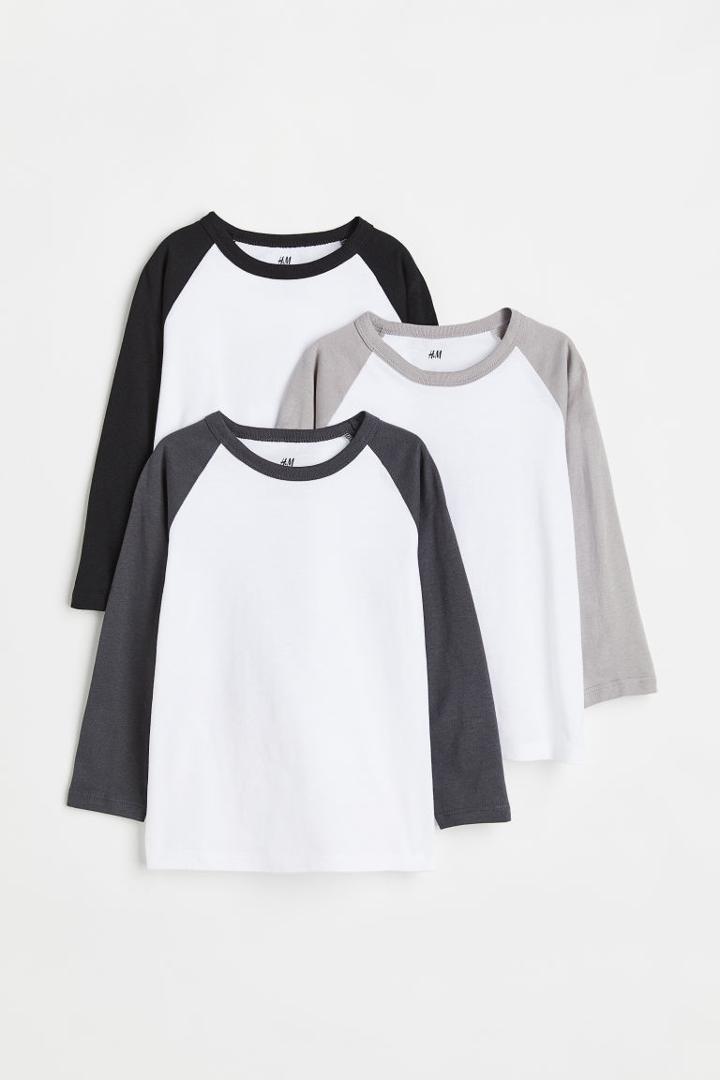 H & M - 3-pack Cotton Jersey Shirts - Gray
