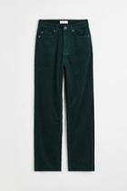 H & M - Slim Corduroy Pants - Green