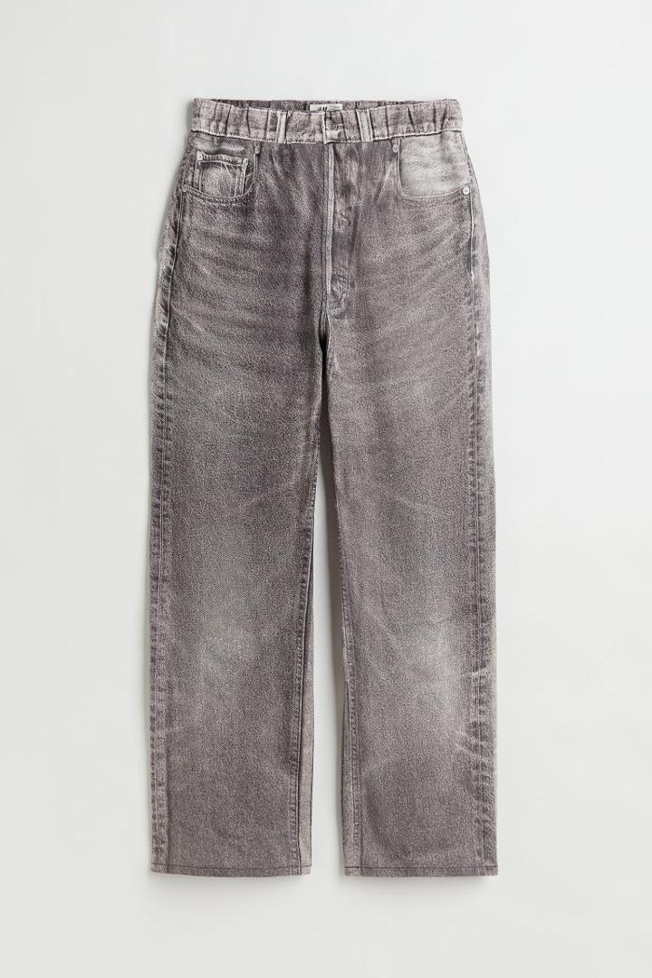 H & M - Boxy Printed T-shirt - Purple