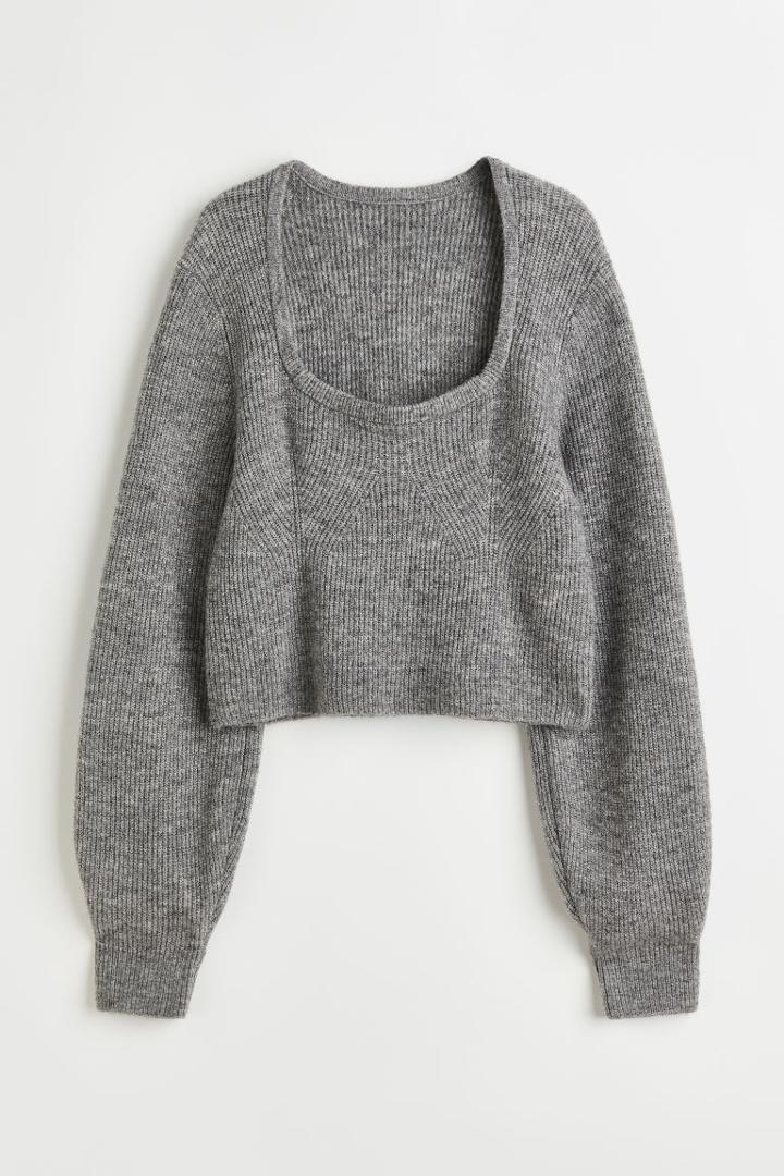 H & M - Rib-knit Jumper - Gray