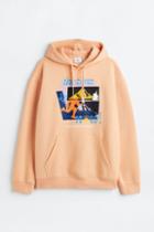 H & M - Relaxed Fit Printed Hoodie - Orange