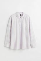 H & M - Oversized Poplin Shirt - Purple