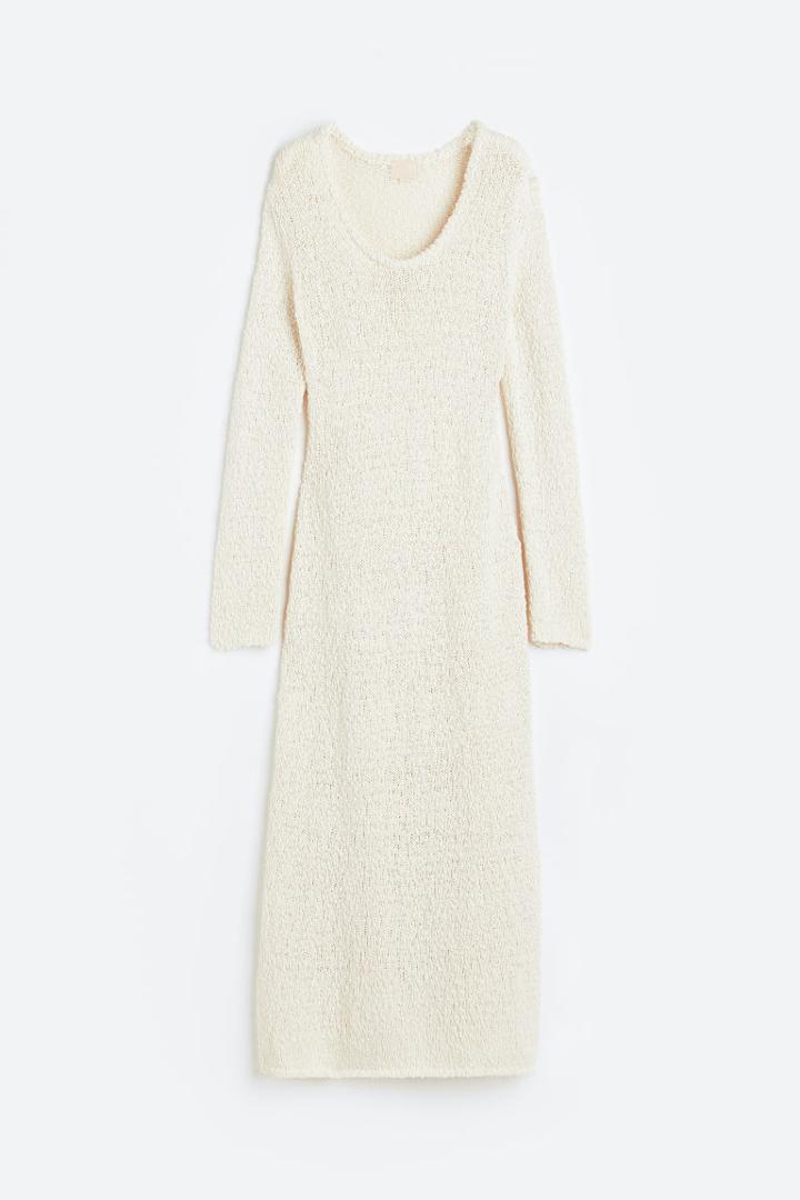 H & M - Textured-knit Dress - White