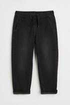 H & M - Lined Denim Joggers - Black