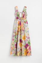 H & M - V-neck Linen-blend Dress - Beige