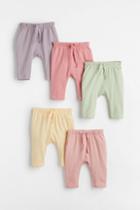 H & M - 5-pack Cotton Pants - Purple