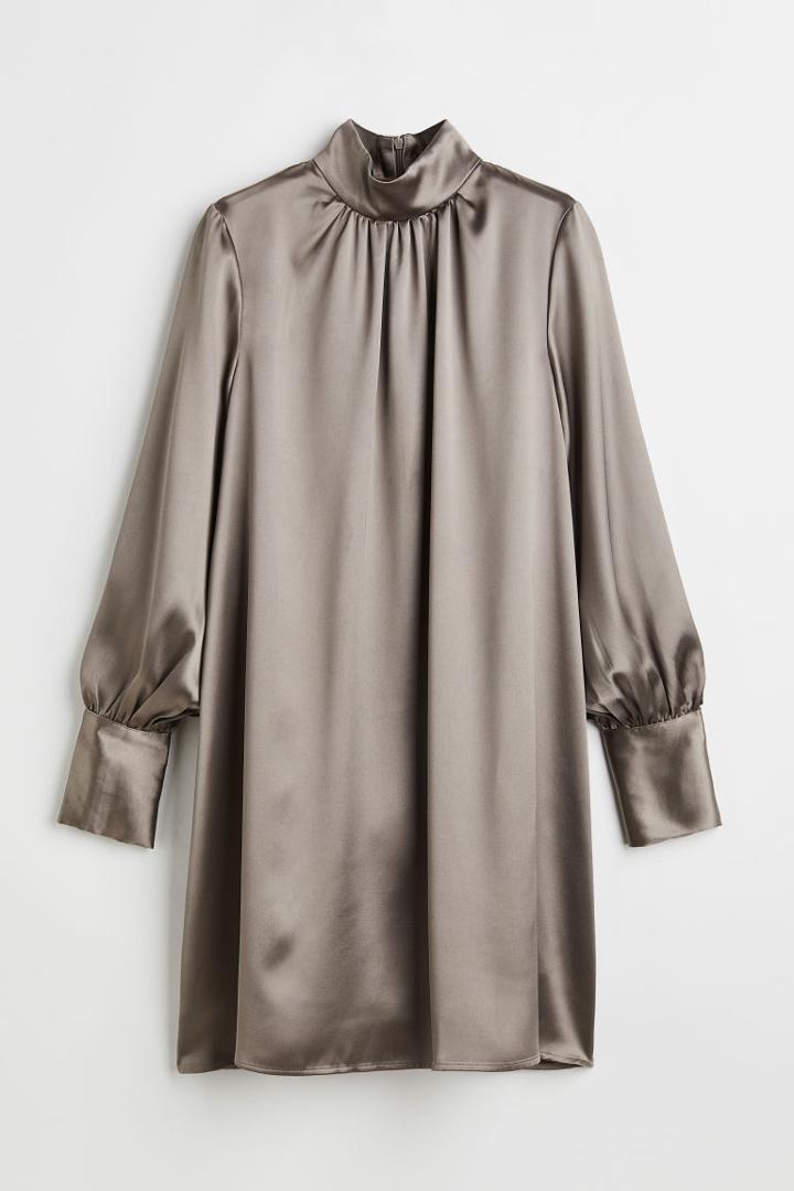 H & M - Satin Dress - Gray