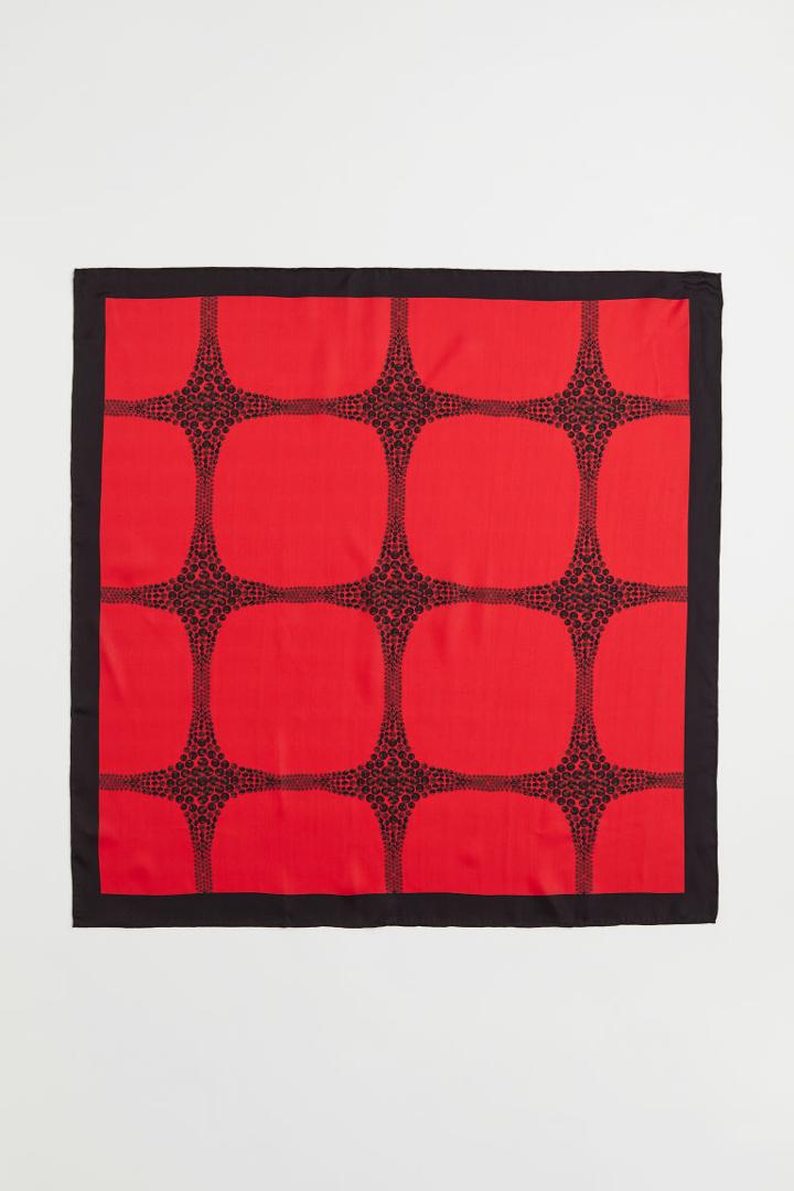 H & M - Printed Scarf - Red