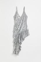 H & M - Asymmetric Sequined Dress - Gray