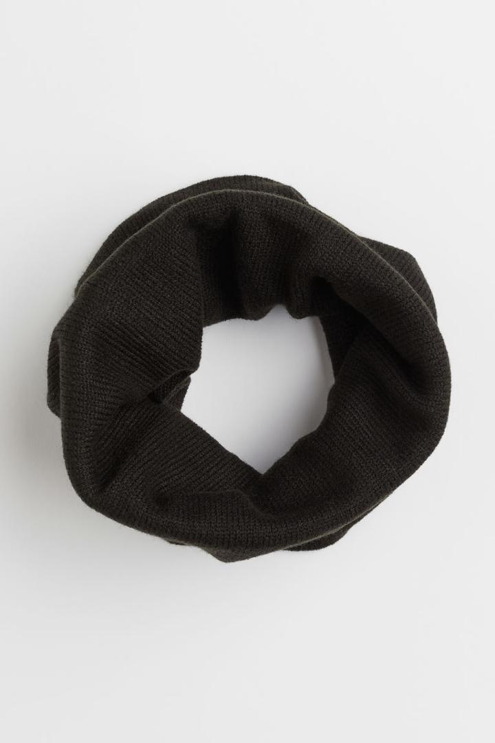 H & M - Knit Tube Scarf - Black