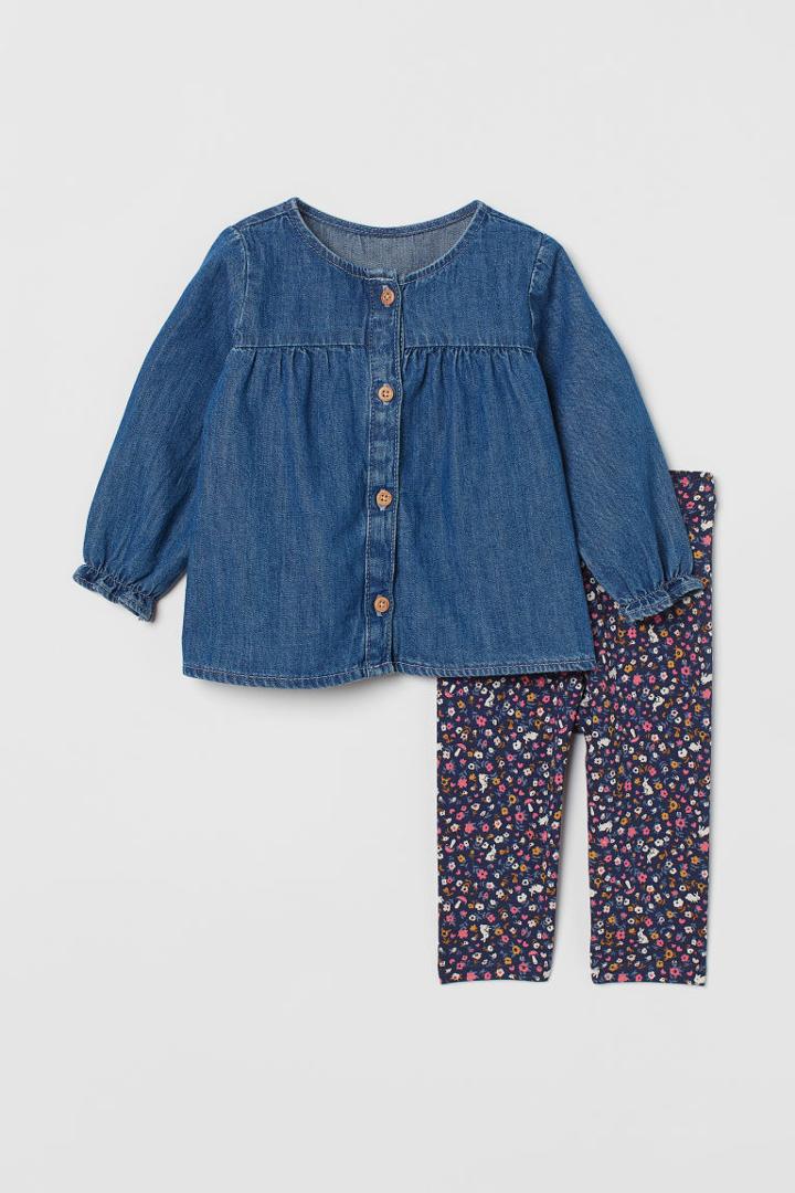 H & M - 2-piece Cotton Set - Blue
