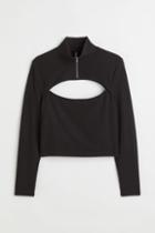 H & M - H & M+ Cut-out Top - Black