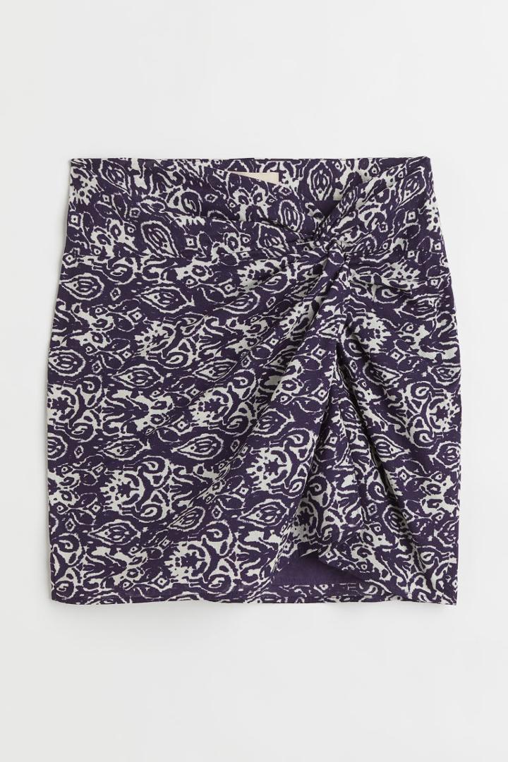 H & M - Draped Skirt - Blue