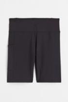 H & M - Pocket-detail Sports Bike Shorts - Black