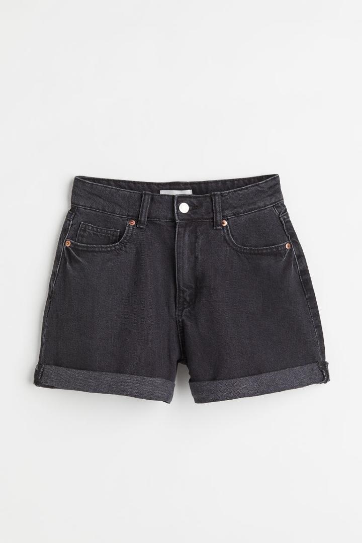 H & M - Mom High Denim Shorts - Gray