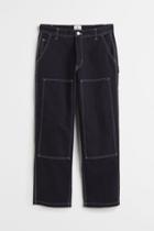 H & M - Relaxed Fit Twill Pants - Blue