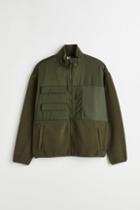 H & M - Regular Fit Fleece Sports Jacket - Green