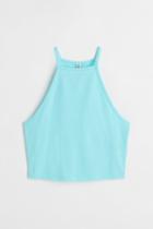 H & M - Crop Top - Turquoise