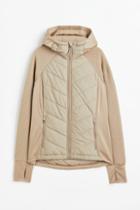 H & M - Padded Hooded Outdoor Jacket - Beige