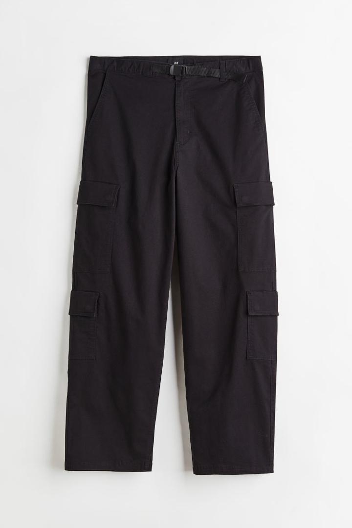 H & M - Loose Fit Cargo Pants - Black