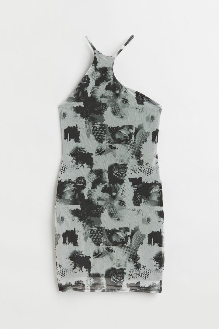H & M - Mesh Halterneck Dress - Black