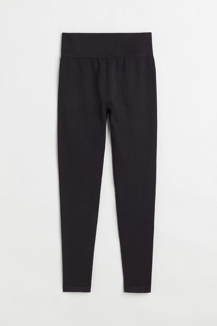 H & M - Seamless Sports Leggings - Black