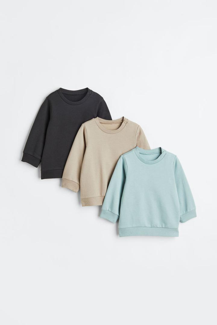 H & M - 3-pack Cotton Sweatshirts - Turquoise