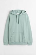 H & M - Oversized Fit Cotton Hoodie - Turquoise