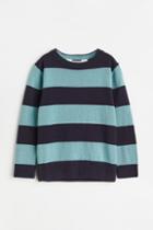 H & M - Jacquard-knit Cotton Sweater - Turquoise