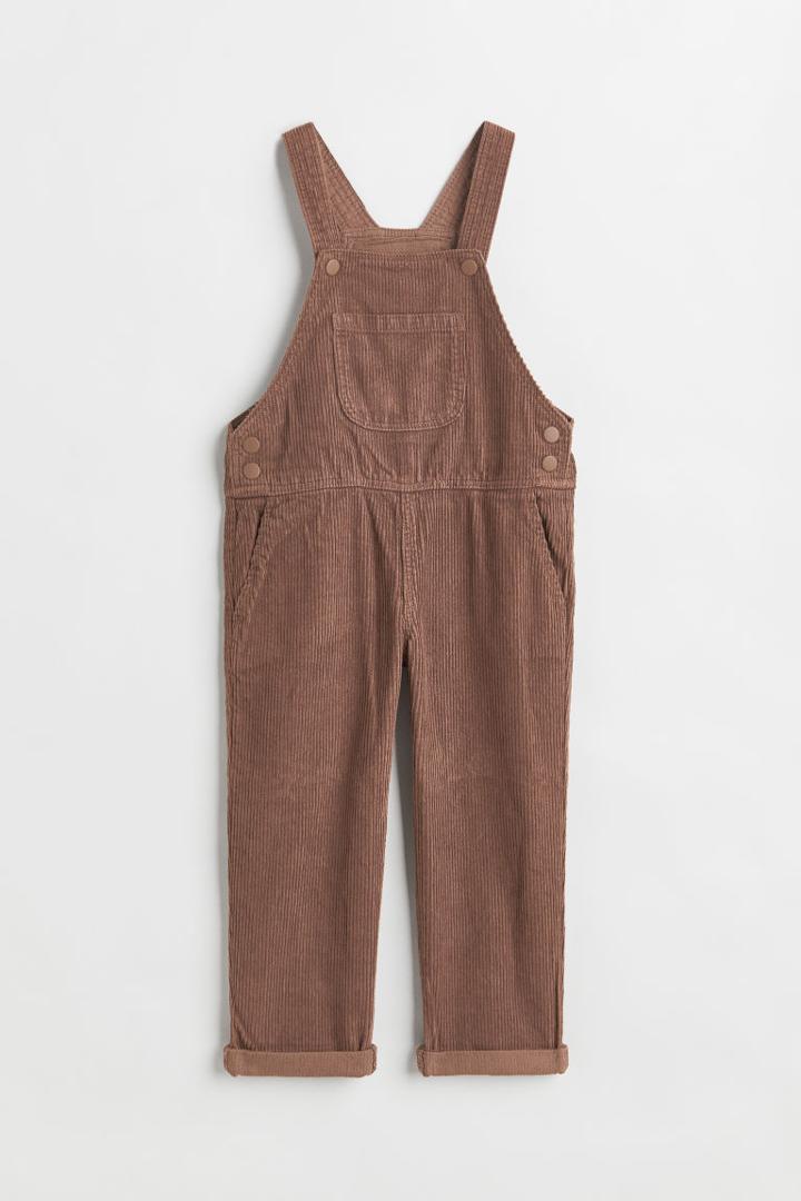 H & M - Cotton Corduroy Overalls - Beige