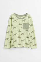 H & M - Pocket-detail Jersey Shirt - Green