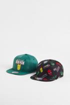 H & M - 2-pack Printed Twill Caps - Green